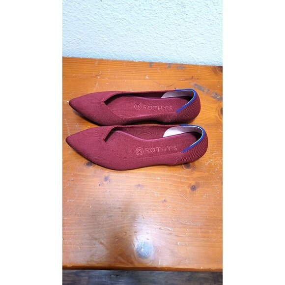 Rothys Pointed Toe Flats Size 8 Burgundy Comfortable & Stylish Womens Sh… - Picture 3 of 8
